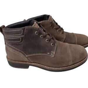 Ecco | Bendix Cap Toe Hydromax Suede Leather Ankle Boot Brown | Size 8 (EU 41)